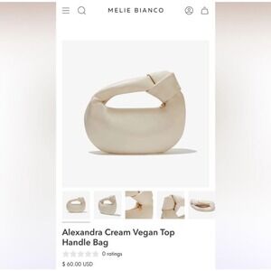 Melie Bianca Alexandra Cream Vegan Top Handle Bag